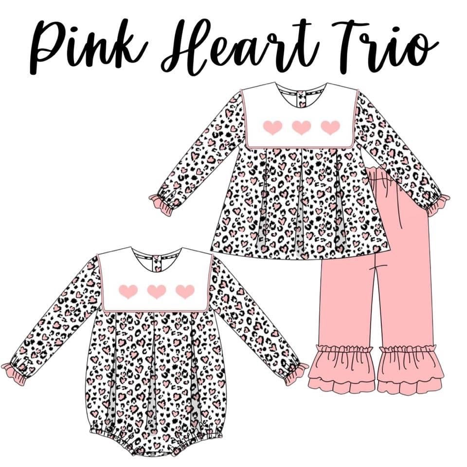 Pink heart trio