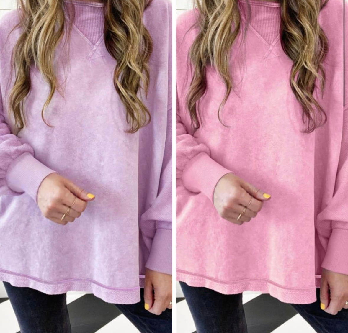 Long sleeve mineral wash