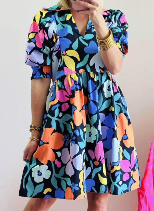 Bright floral dress